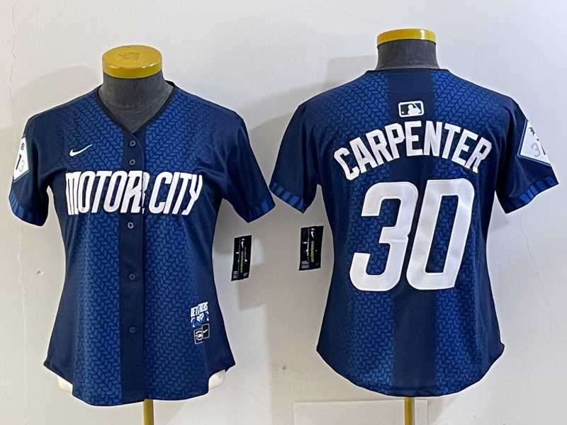 Womens Detroit Tigers #30 Kerry Carpenter 2024 Navy City Connect Cool Base Limited Stitched Jersey